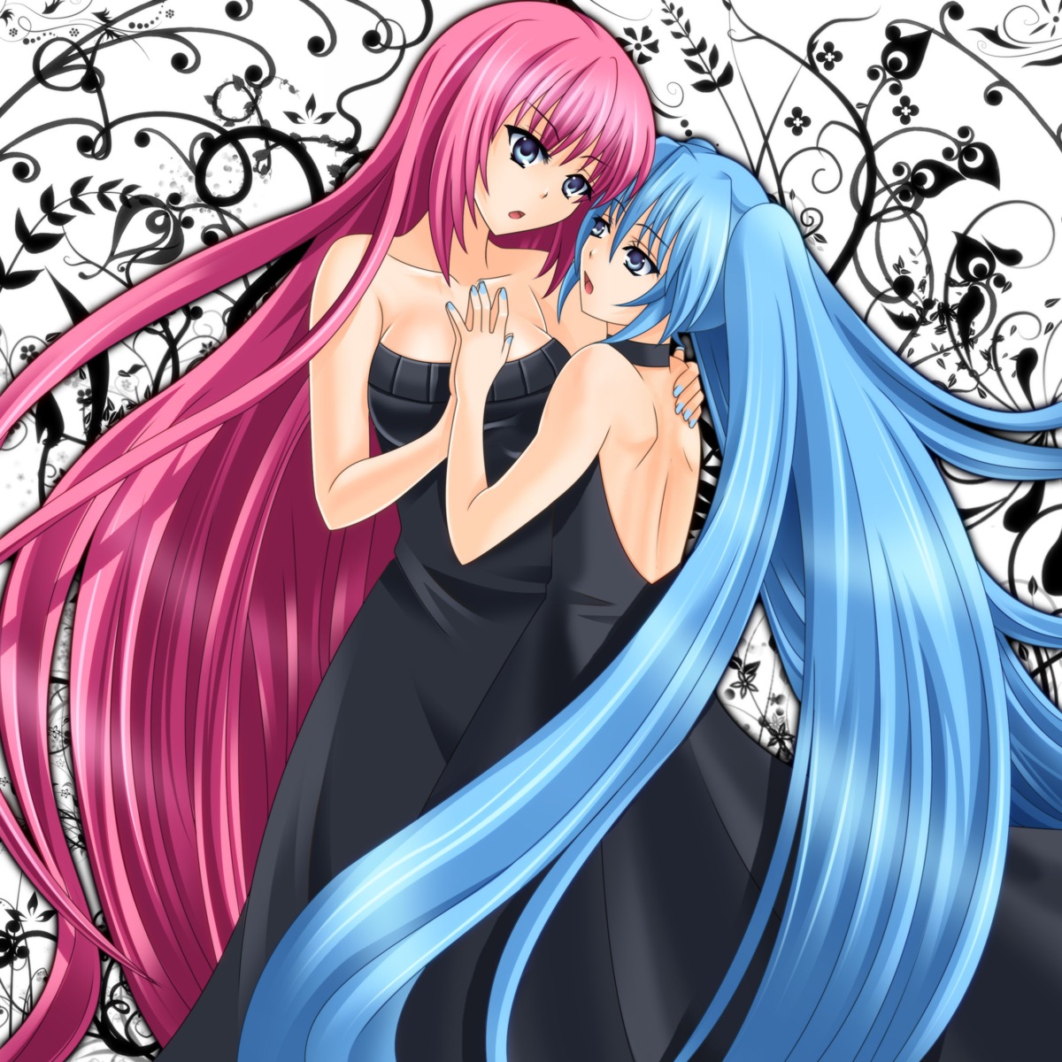 Ayase Magnet Vocaloid Vocaloid Hatsune Miku Megurine Luka Dress Yuri